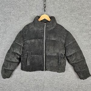Double Zero‎ Cropped Corduroy Puffer Jacket - Black
